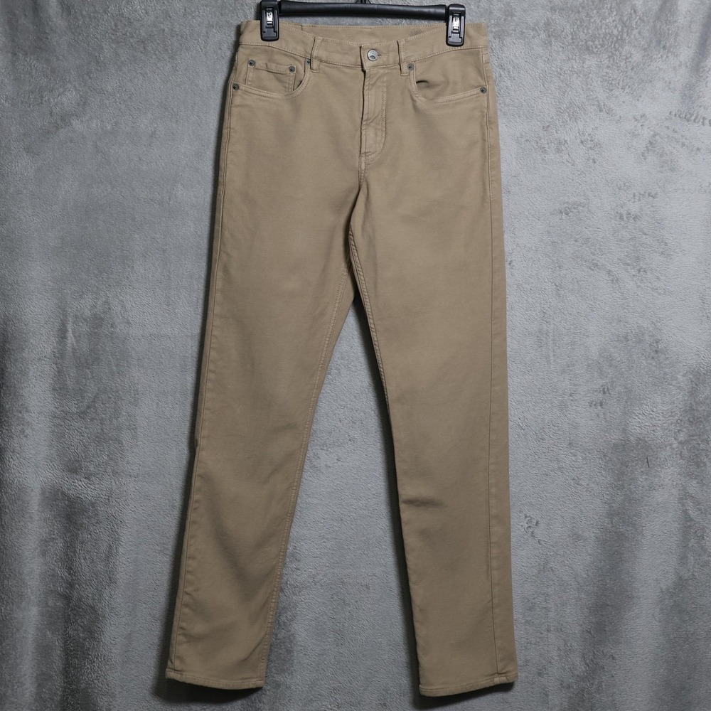 Faherty Jeans Mens 30x31 Beige Light Wash Slim Straight Stretch Denim Pants